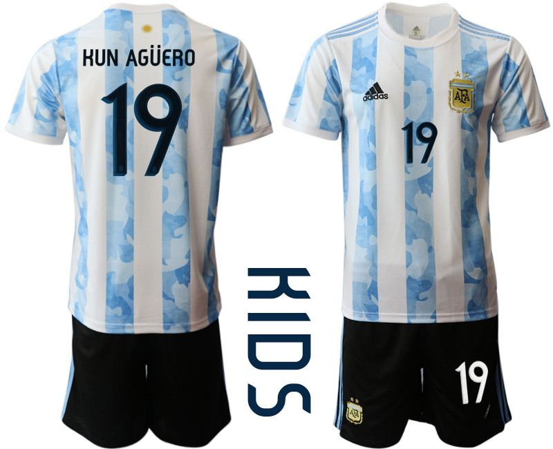 Cheap Youth 2020-2021 Season National team Argentina home white 19 Soccer Jersey
